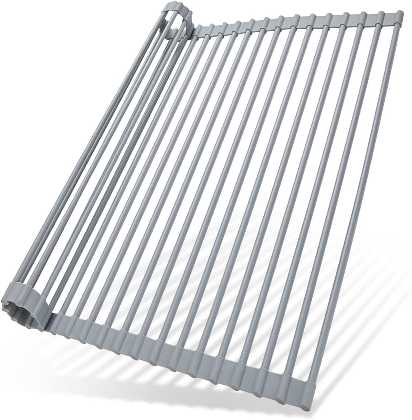 Ohuhu Over Sink Dish Drying Rack, Silicone Wrapped 17.6" W x 15.4" L Large Over The Sink Roll Up Dish Drainer - Foldable Sink Drying Rack Rolling Drain Mats Anti - Slip Multipurpose for Kitchen Counter - eighttwentytwo92