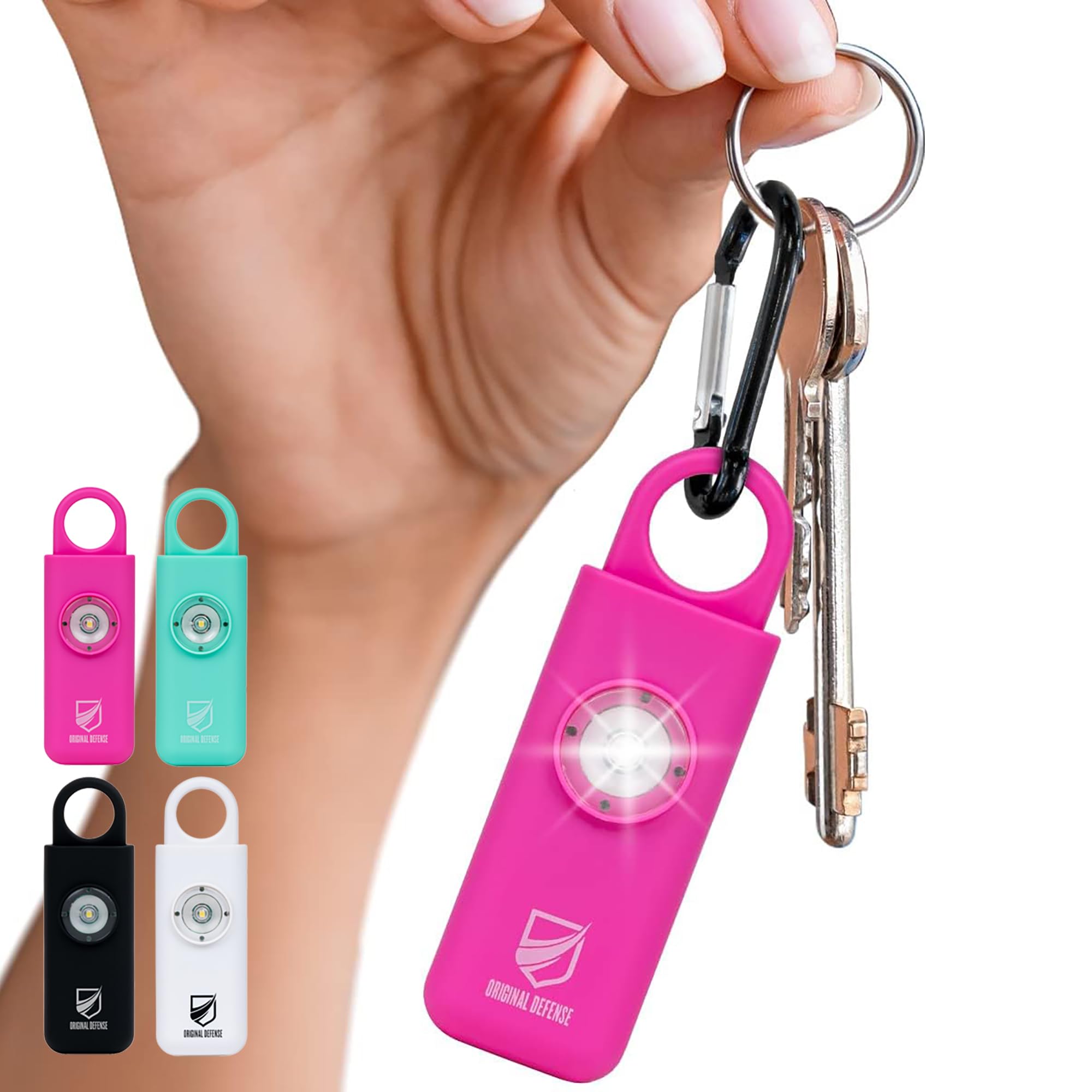 Original Defense® Siren Self - Defense Alarm - 130 dB Keychain Alarm with LED Strobe Light for Women, Children, and Elderly - Police Recommended - (Magenta, 1 Count) - eighttwentytwo92