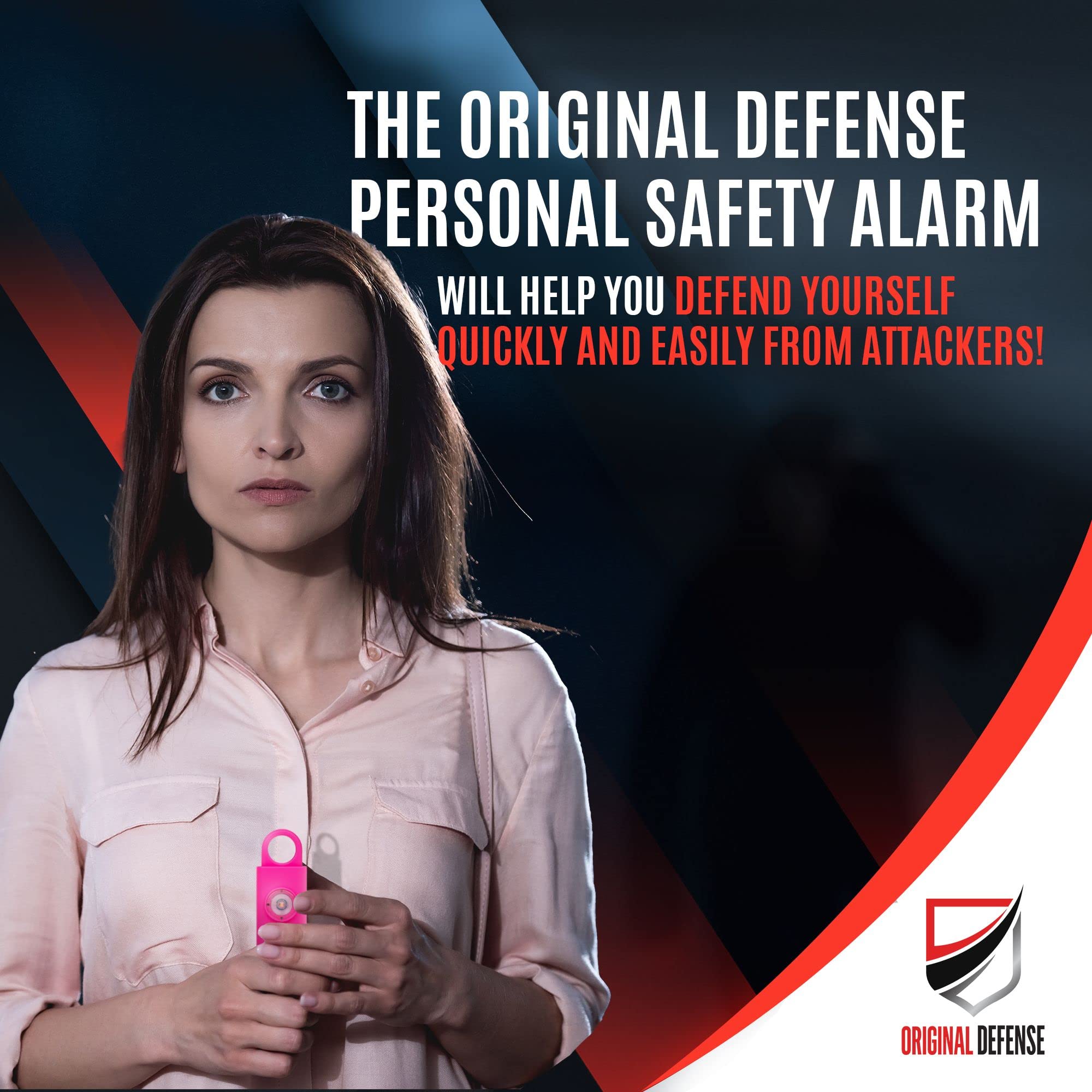Original Defense® Siren Self - Defense Alarm - 130 dB Keychain Alarm with LED Strobe Light for Women, Children, and Elderly - Police Recommended - (Magenta, 1 Count) - eighttwentytwo92
