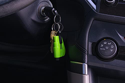 Resqme Pack of 2, The Original Emergency Keychain Car Escape Tool, 2 - in - 1 Seatbelt Cutter and Window Breaker, Made in USA, Safety Yellow - eighttwentytwo92