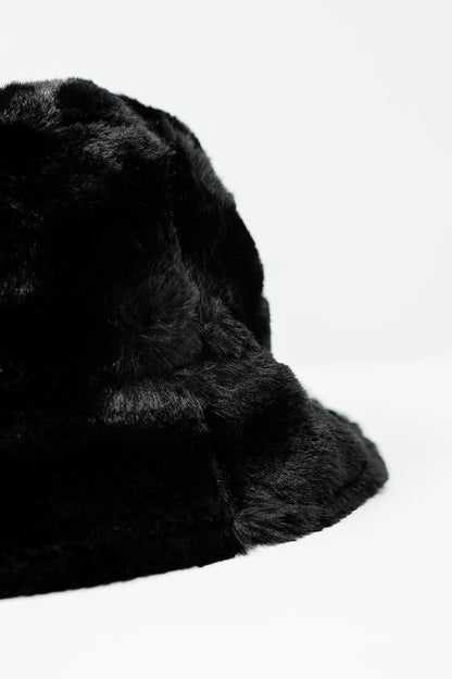 Upgrade your streetwear game with this ultra-soft Black Reversible Teddy Bucket Hat.