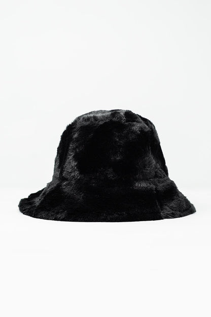Upgrade your streetwear game with this ultra-soft Black Reversible Teddy Bucket Hat.