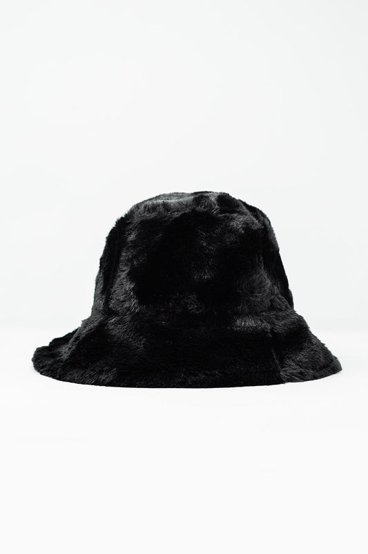 Upgrade your streetwear game with this ultra-soft Black Reversible Teddy Bucket Hat.