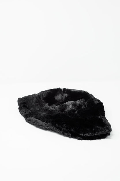 Upgrade your streetwear game with this ultra-soft Black Reversible Teddy Bucket Hat.