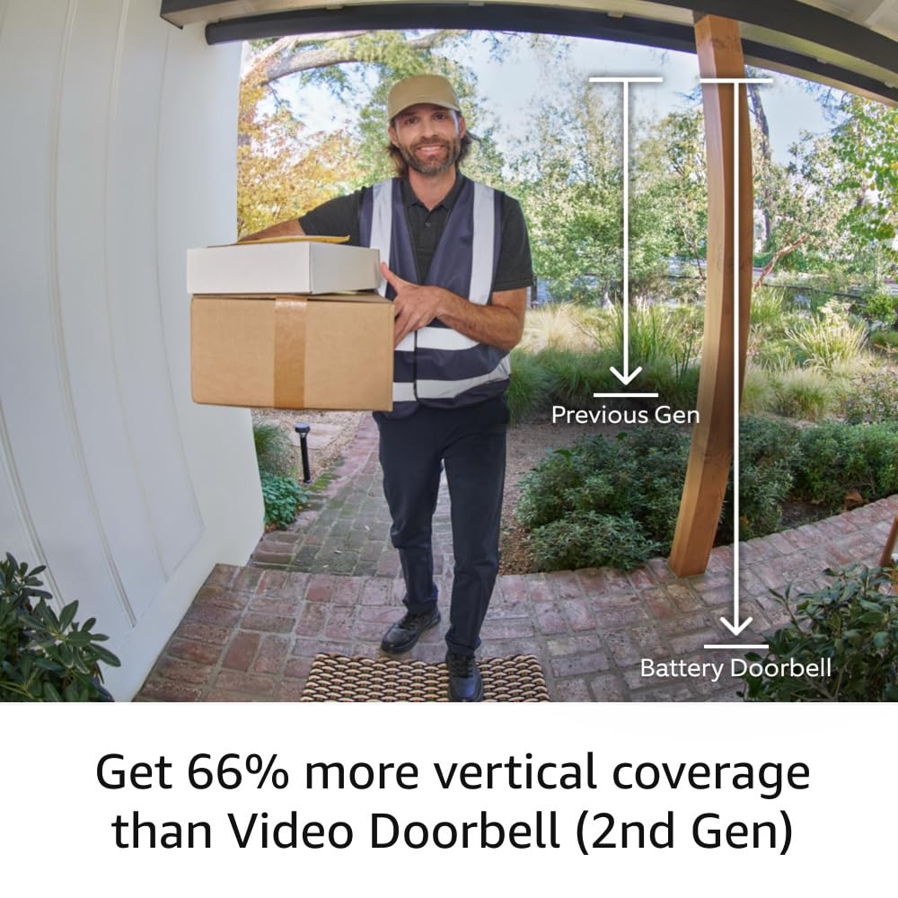 Ring Battery Doorbell | Home or business security with Head - to - Toe Video, Live View with Two - Way Talk, and Motion Detection & Alerts (newest model), Venetian Bronze - eighttwentytwo92