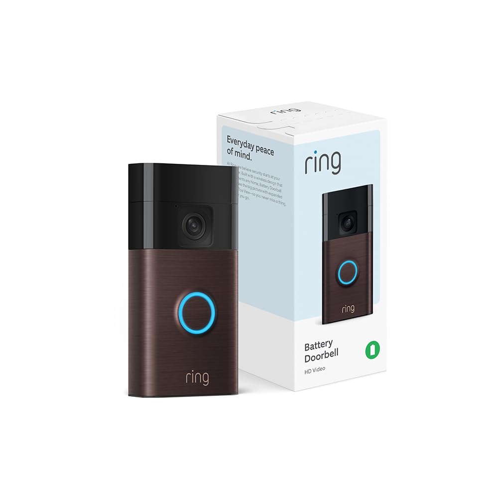 Ring Battery Doorbell | Home or business security with Head - to - Toe Video, Live View with Two - Way Talk, and Motion Detection & Alerts (newest model), Venetian Bronze - eighttwentytwo92