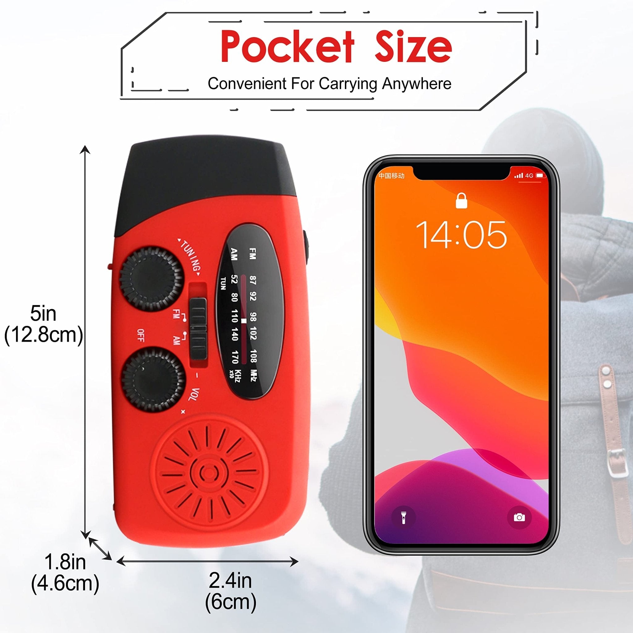 RunningSnail Emergency Hand Crank Radio With LED Flashlight For Emergency, AM/FM NOAA Portable Weather Radio With 2000mAh Power Bank Phone Charger, USB Charged & Solar Power For Camping, Emergency - eighttwentytwo92