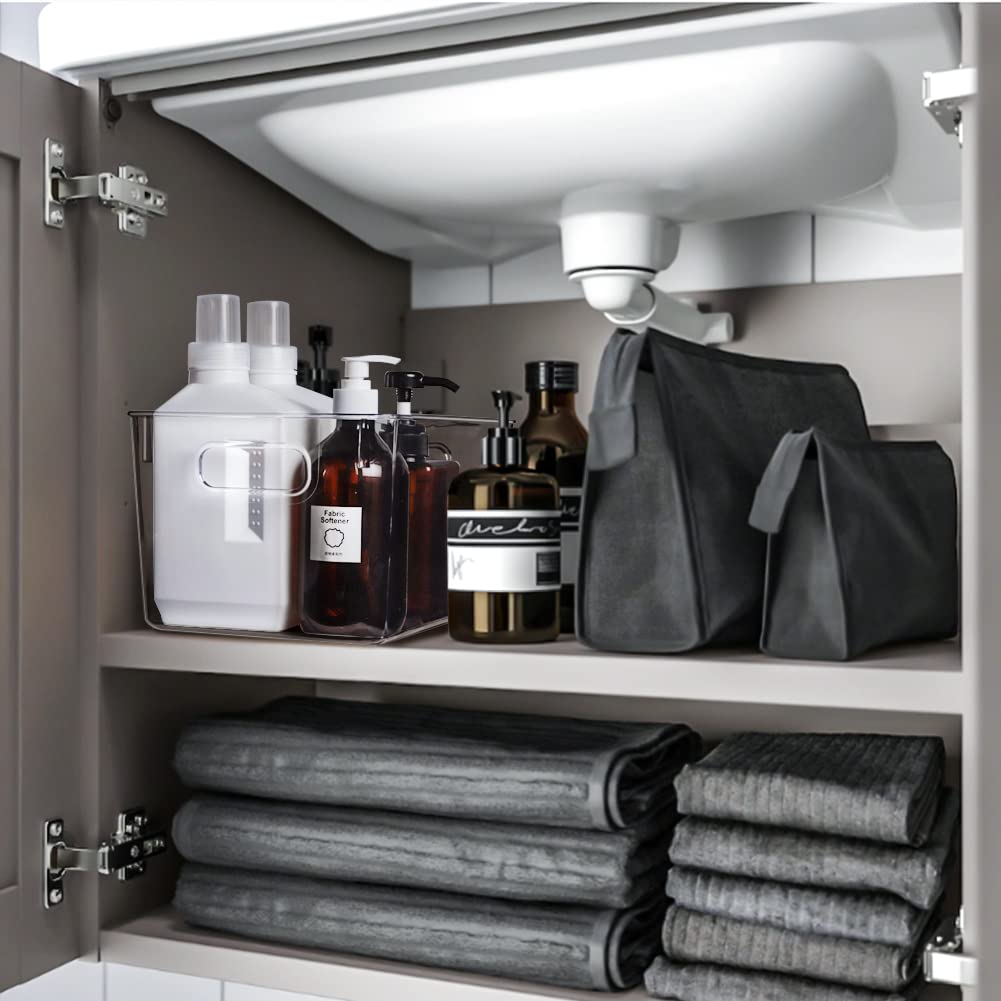 SKTEET Set of 8 Clear Plastic Storage Bins, 4 Large and 4 Small Stackable Storage Containers for Pantry Organization and Kitchen Storage Bins,Home Edit and Cabinet Organizers - eighttwentytwo92