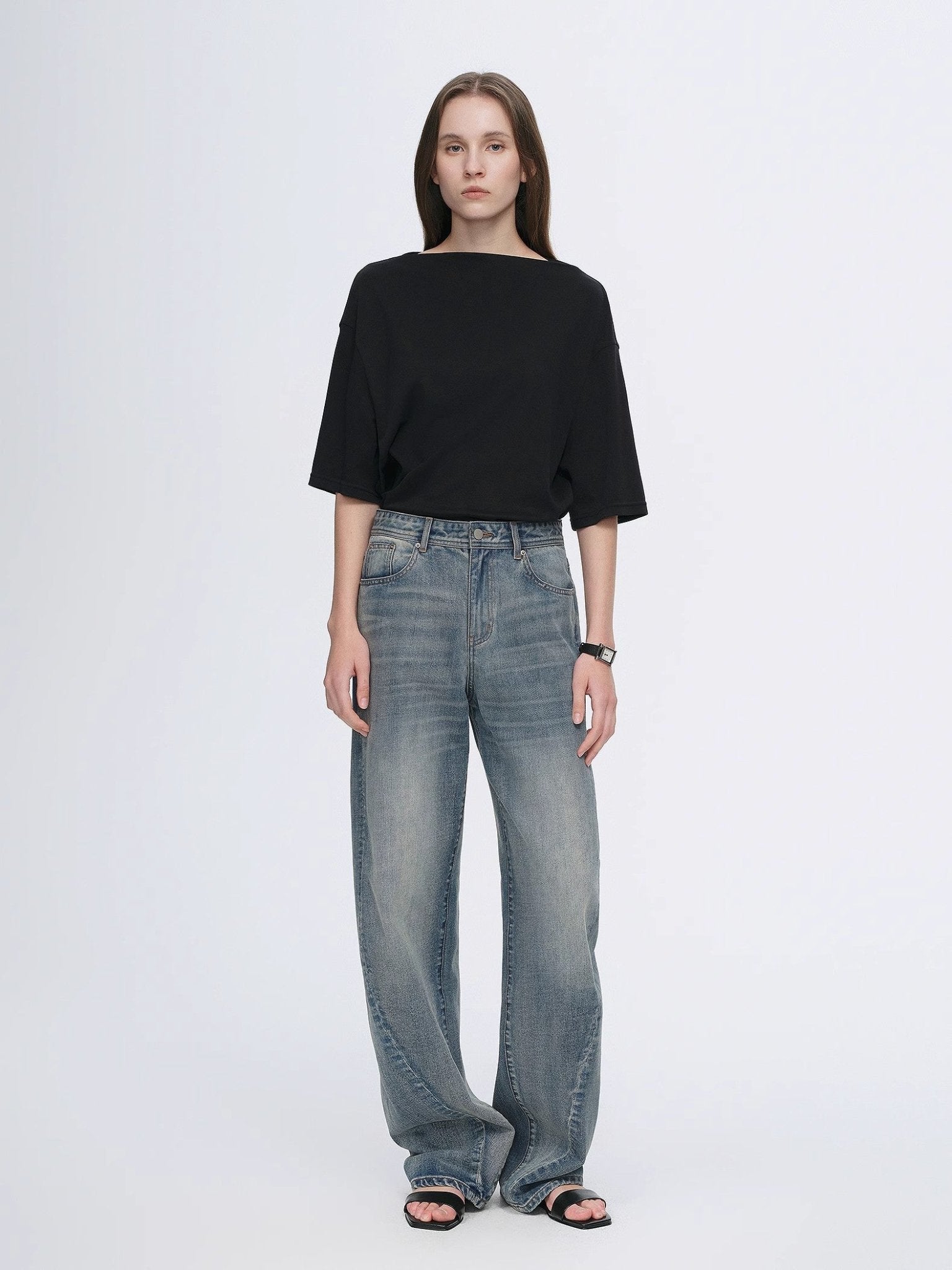 Women’s Dark Blue Straight - Leg Denim Jeans | Premium Classic Fit - eighttwentytwo92