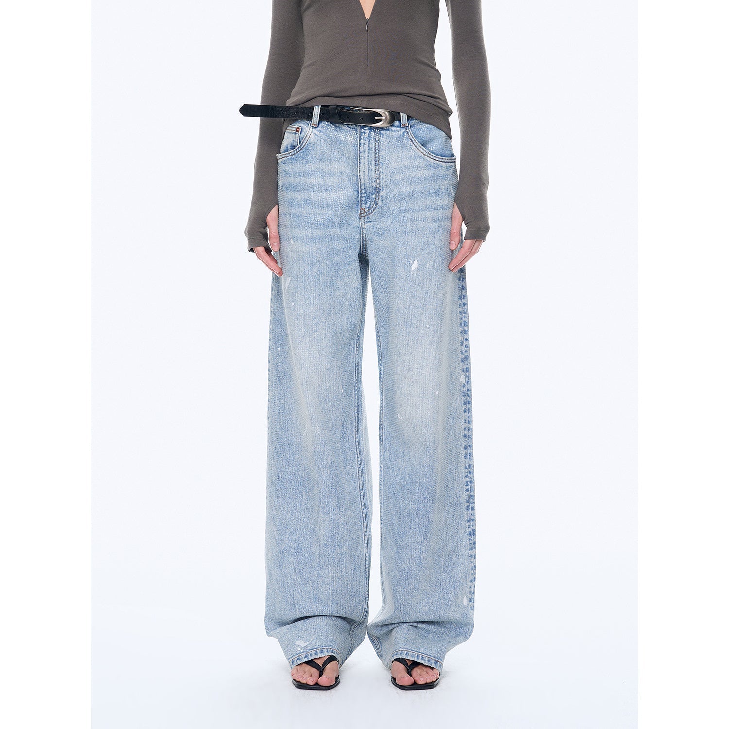 Women’s Light Blue Baggy Wide - Leg Denim Jeans | High - Rise Relaxed Fit - eighttwentytwo92