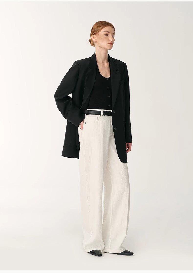 Women’s Off - White Straight Wide - Leg Trousers | Soft Fitted Comfort - eighttwentytwo92